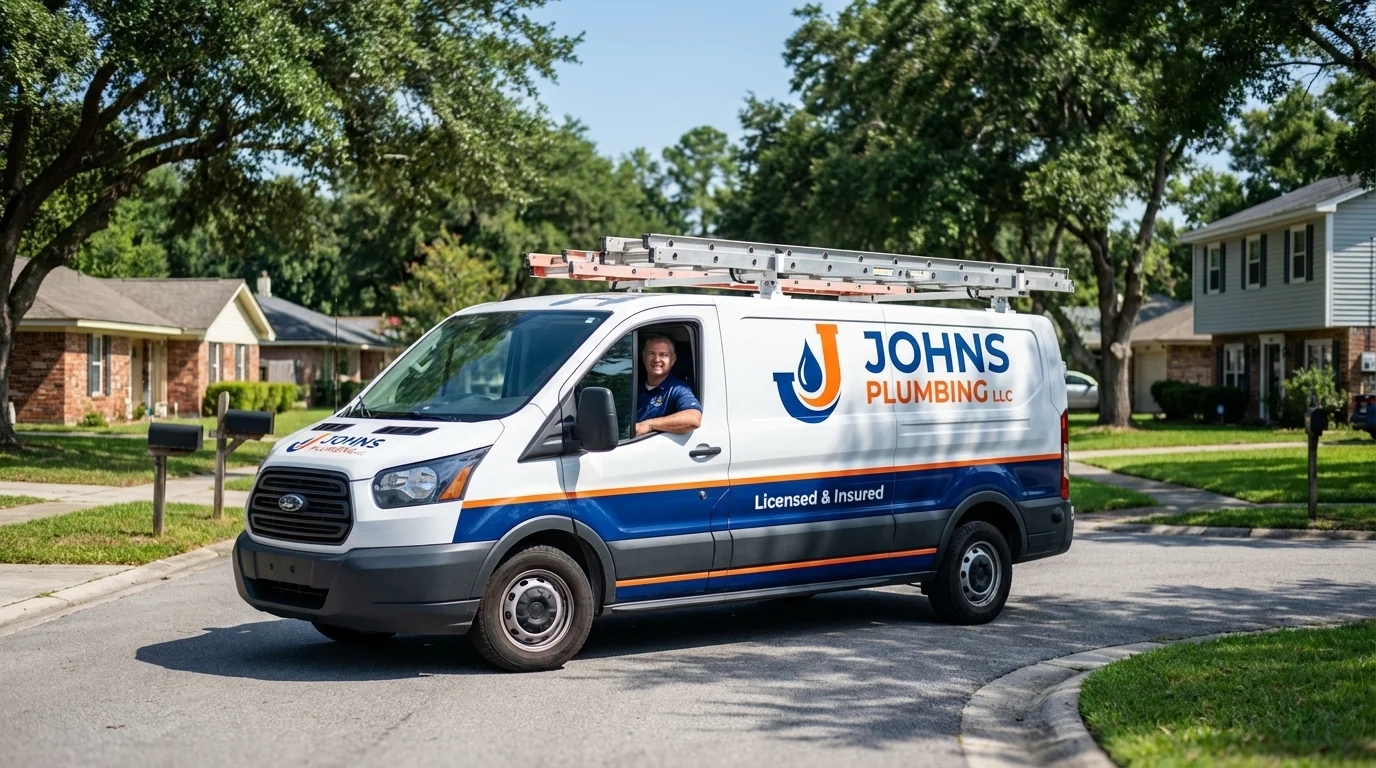 Johns Plumbing LLC service van in Siler City, NC