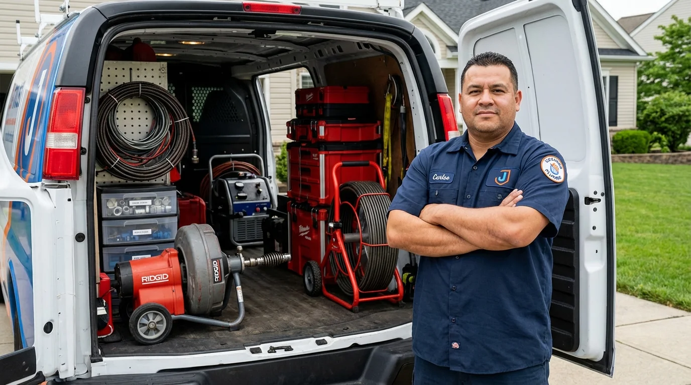 Professional drain cleaning equipment and Johns Plumbing LLC plumber in Siler City