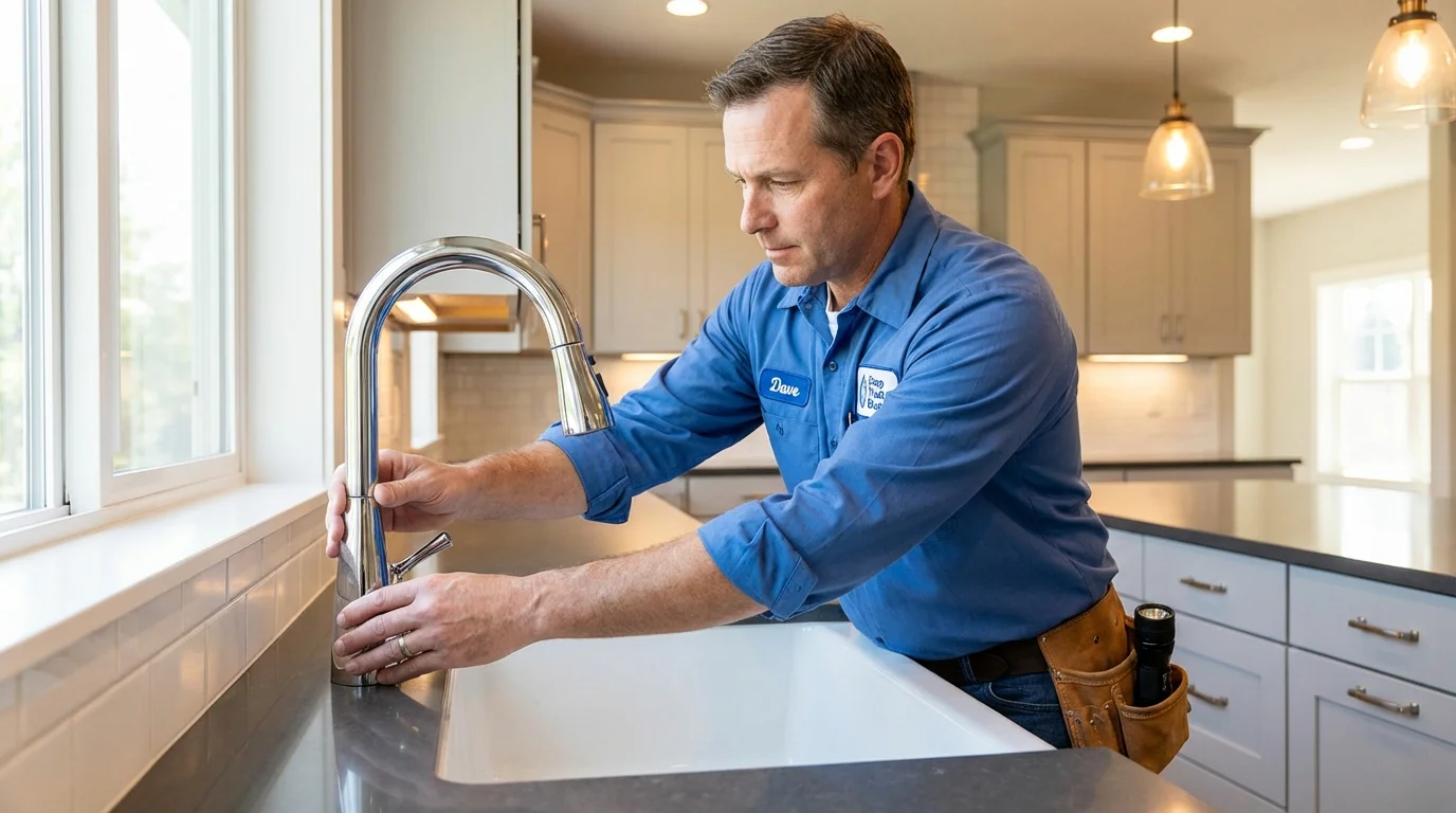 Kitchen faucet installation by Johns Plumbing LLC in Siler City