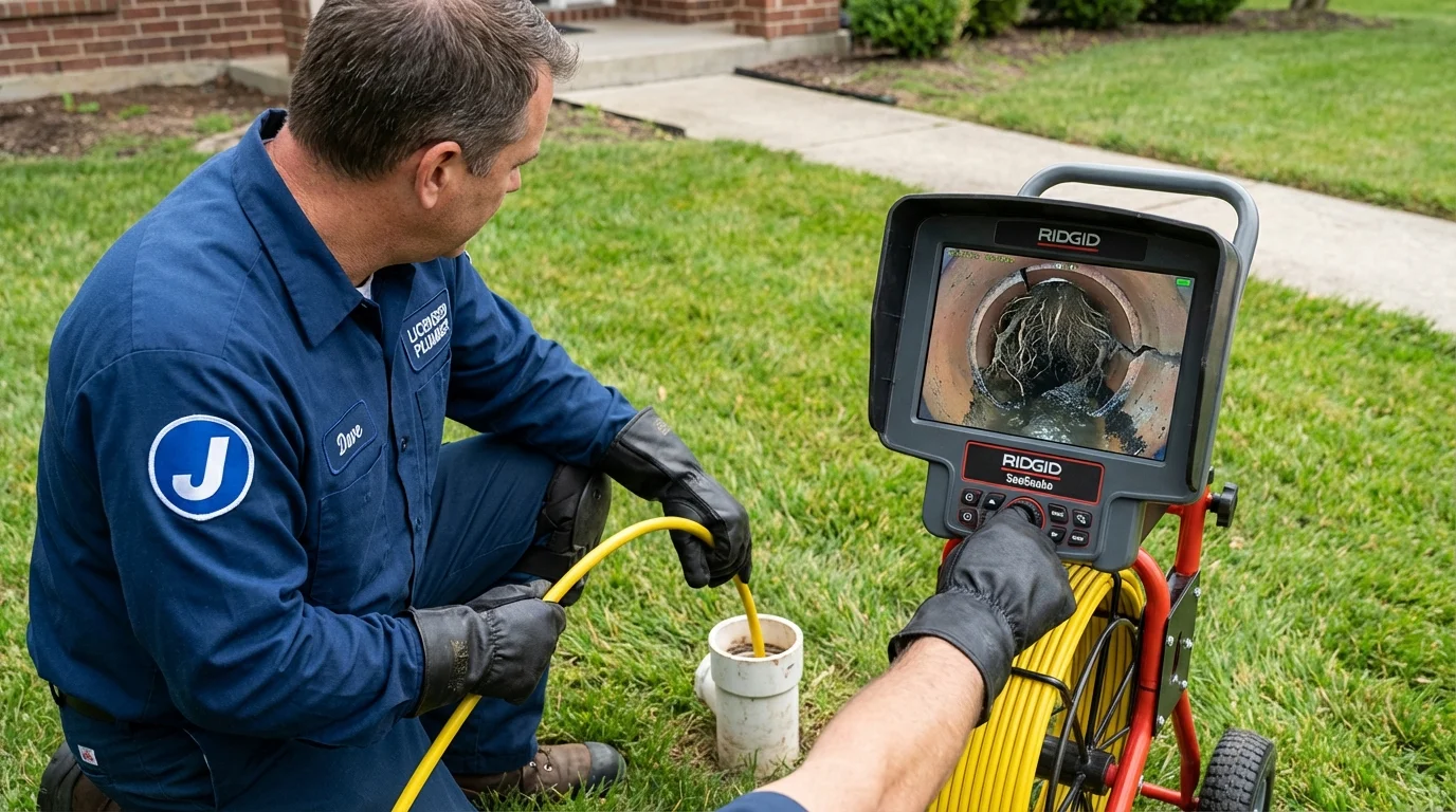Sewer camera inspection being performed by Johns Plumbing LLC in Siler City